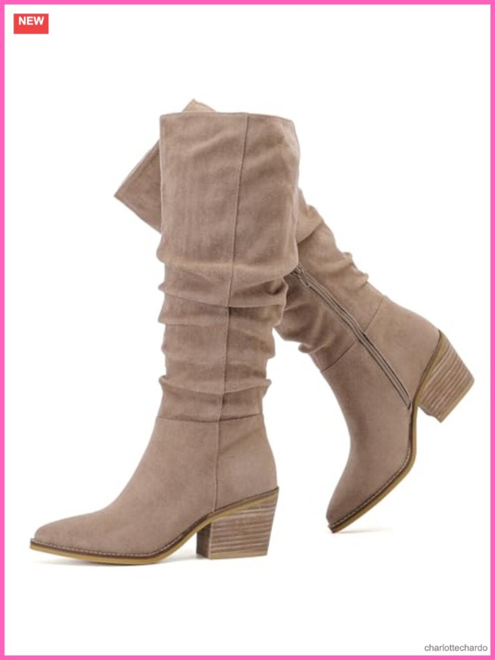 Knee High Slouchy Heeled Boots | Point Toe Women's Boots